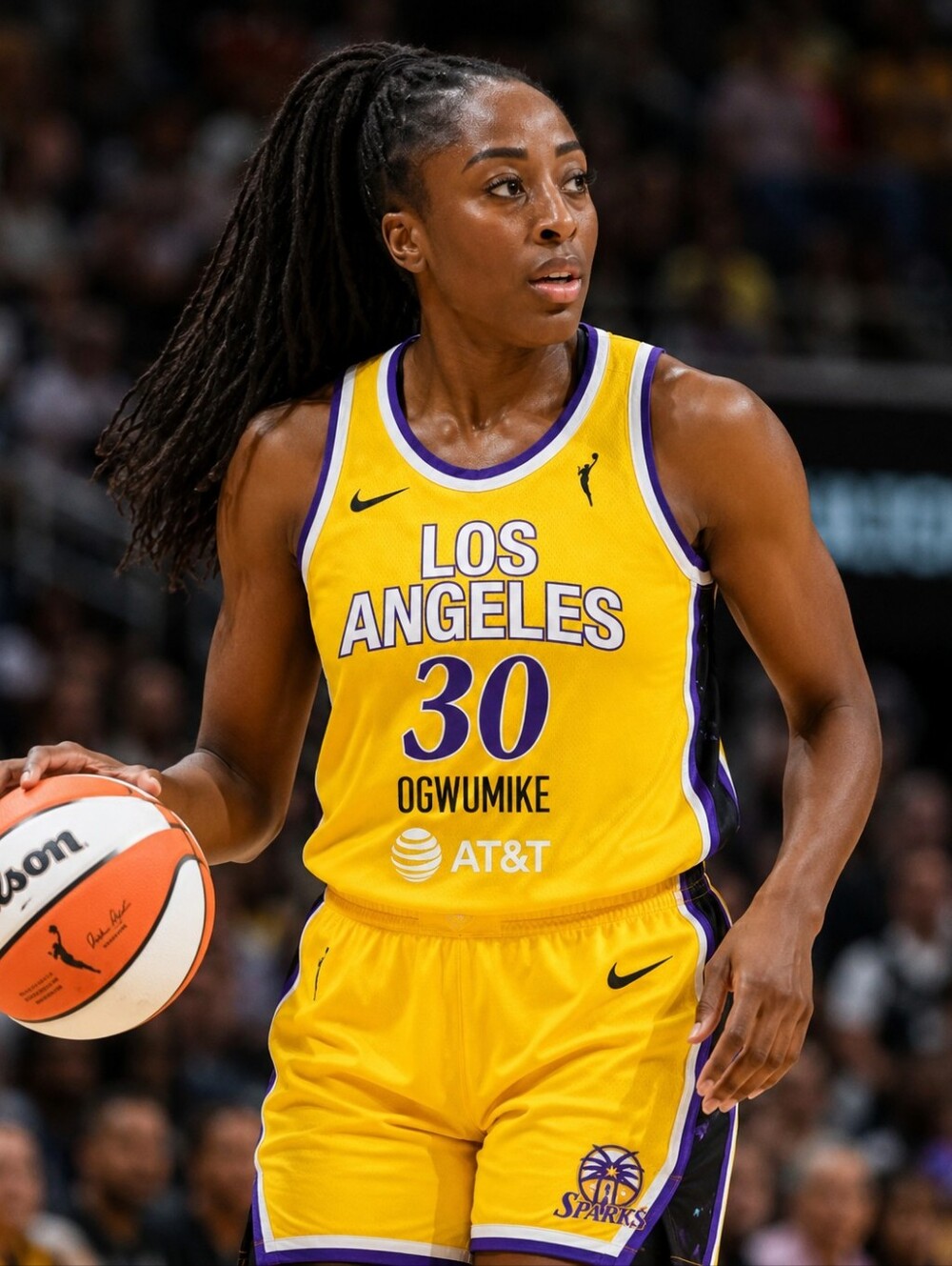WNBA LA SPARKS Nike Rebel Edition #30 OGWUMIKE Jersey Women's S FN0703-728